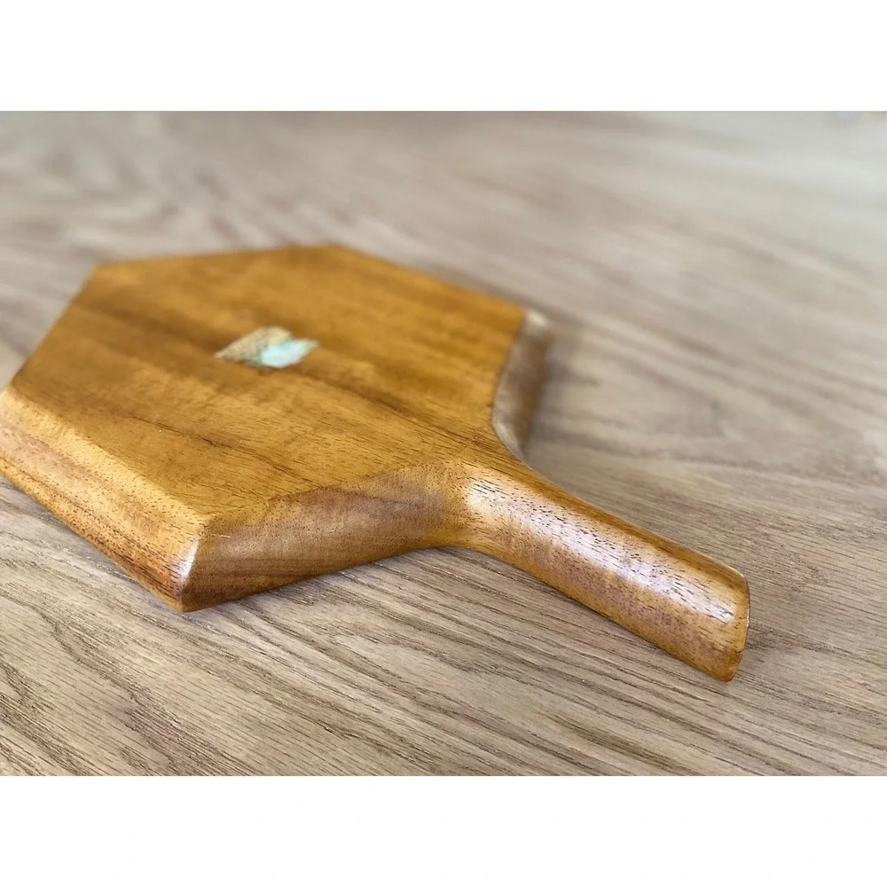 Wooden plate appetizer-Vintage Haitian‎ Wood Genuine Taverneau.